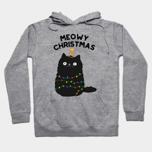 Meowy Christmas Cute Merry Cat Pun Hoodie